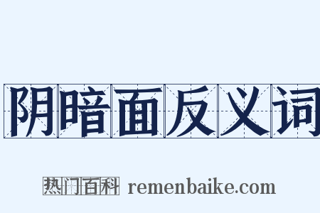 阴暗面反义词是什么意思的图片